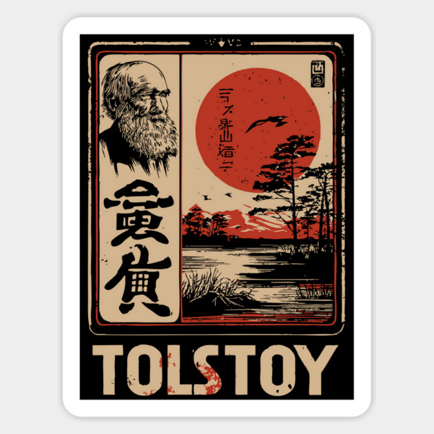 Tolstoy Wisdom Poster – Japanese Minimalist Literary Legend Print Magnet by TuncGK