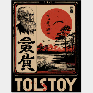 Tolstoy Wisdom Poster – Japanese Minimalist Literary Legend Print Posters and Art