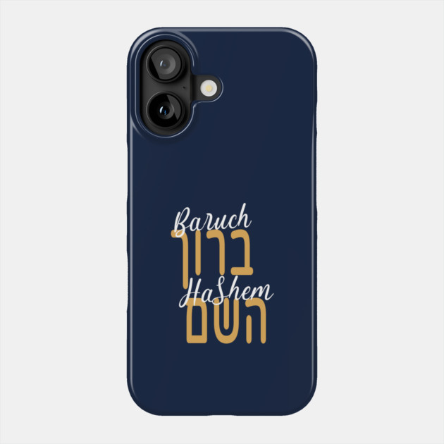 Baruch Hashem – Hebrew & Script Blend Phone Case by Thank HaShem