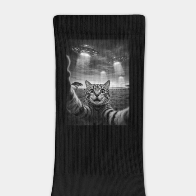 Selfie of Funny Cat And Aliens UFOs in African Savanna #4 by Megadorim