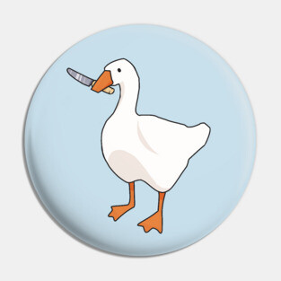 Goose with a knife Pin