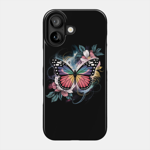 Surreal Butterfly with Celestial Rainbow Wings Phone Case by BirdsnStuff