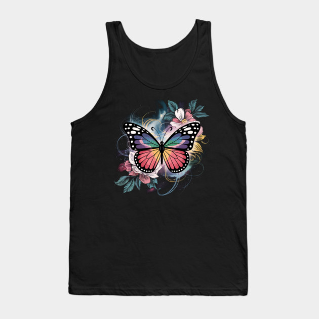 Surreal Butterfly with Celestial Rainbow Wings Tank Top by BirdsnStuff