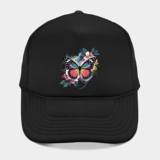 Surreal Butterfly with Celestial Rainbow Wings Hat