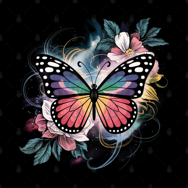 Surreal Butterfly with Celestial Rainbow Wings by BirdsnStuff
