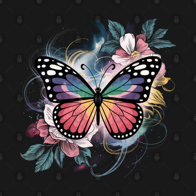 Surreal Butterfly with Celestial Rainbow Wings by BirdsnStuff