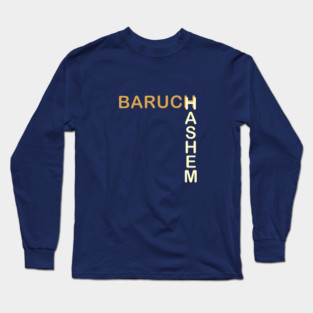 Baruch HaShem – L-Layout Typography Long Sleeve T-Shirt