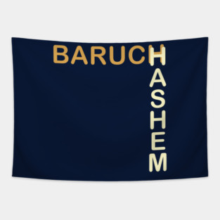 Baruch HaShem – L-Layout Typography Tapestry