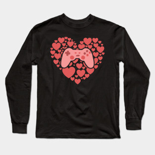 Video Gamer Heart Controller Long Sleeve T-Shirt