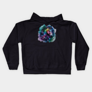 Galaxy Horse with Celestial Aura and Cosmic Florals Kids Hoodie