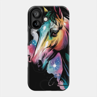 Celestial Horse with Rainbow Glow and Dreamy Florals Phone Case