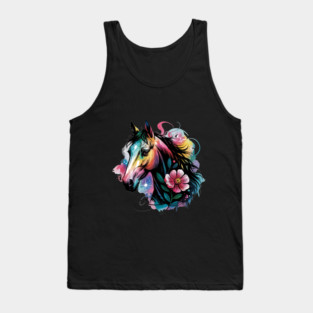 Celestial Horse with Rainbow Glow and Dreamy Florals Tank Top