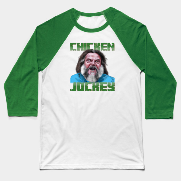 A Minecraft Movie: Steve & the Chicken Jockey Baseball T-Shirt by 51Deesigns