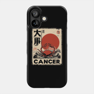Cancer Zodiac Poster – Japanese Crab Design for Emotional Power Phone Case