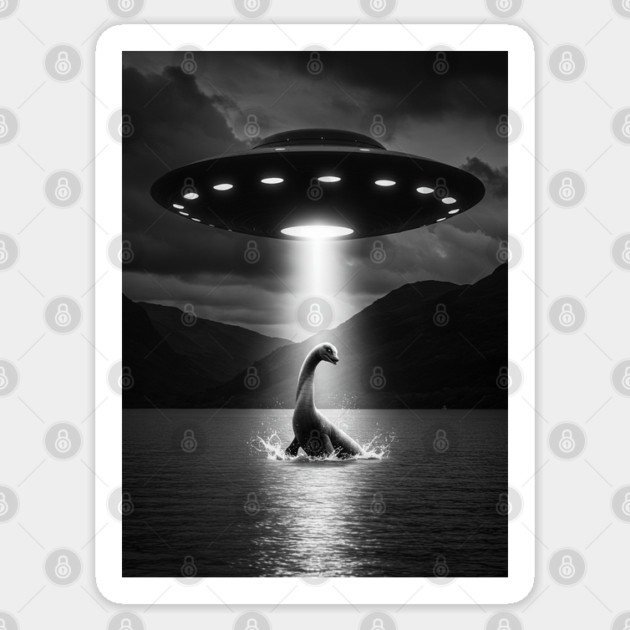 Loch Ness and UFO Sticker by Megadorim