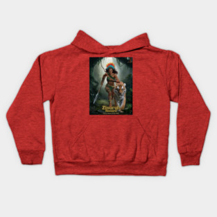 Zinaruh Keesara, The Fierce Queen of the Wild, and her Bangal Tiger, Kreshka Kids Hoodie
