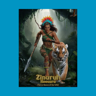 Zinaruh Keesara, The Fierce Queen of the Wild, and her Bangal Tiger, Kreshka T-Shirt