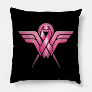 Wonder Women Super Hero Cancer Ribbon Breast Cancer Awareness Pillow
