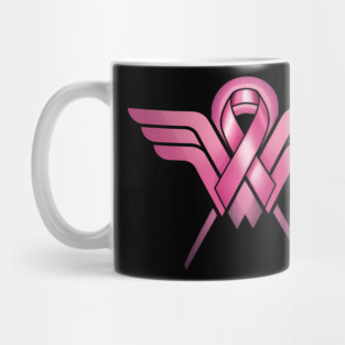 Wonder Women Super Hero Cancer Ribbon Breast Cancer Awareness Mug
