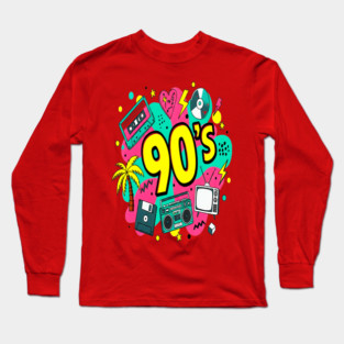 90s Throwback Tee - Rad Retro Nostalgia Bomb Long Sleeve T-Shirt