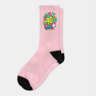 90s Throwback Tee - Rad Retro Nostalgia Bomb Socks