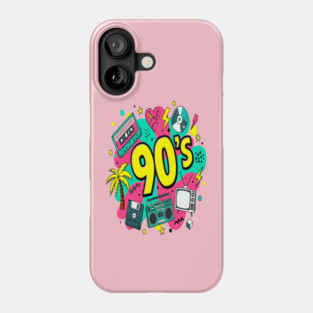 90s Throwback Tee - Rad Retro Nostalgia Bomb Phone Case