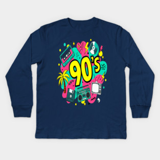 90s Throwback Tee - Rad Retro Nostalgia Bomb Kids Long Sleeve T-Shirt