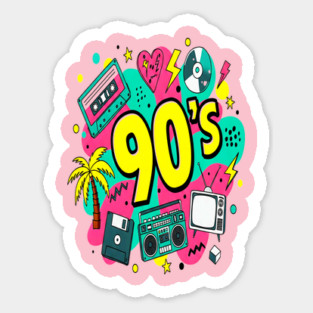90s Throwback Tee - Rad Retro Nostalgia Bomb Sticker