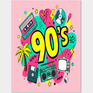 90s Throwback Tee - Rad Retro Nostalgia Bomb Posters and Art