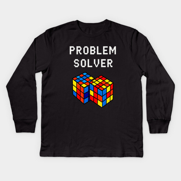 Rubik's Cube Tee - Problem Solver Puzzle Pride Kids Long Sleeve T-Shirt by OUTFITPAW