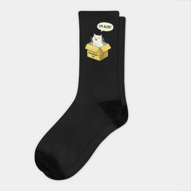 Schrödinger's Cat Tee - Paradoxically Purrfect Design Socks by OUTFITPAW