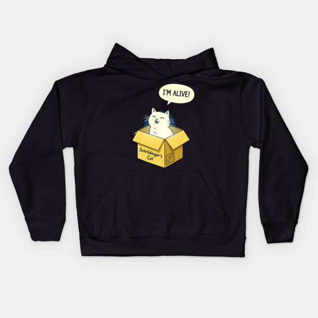 Schrödinger's Cat Tee - Paradoxically Purrfect Design Kids Hoodie by OUTFITPAW