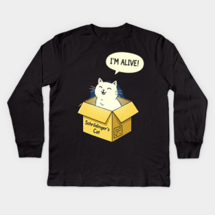 Schrödinger's Cat Tee - Paradoxically Purrfect Design Kids Long Sleeve T-Shirt