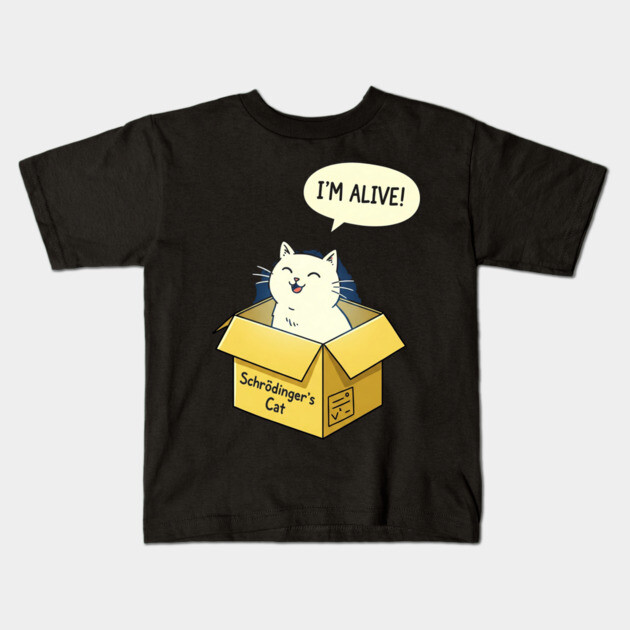 Schrödinger's Cat Tee - Paradoxically Purrfect Design Kids T-Shirt by OUTFITPAW