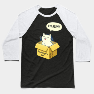 Schrödinger's Cat Tee - Paradoxically Purrfect Design Baseball T-Shirt