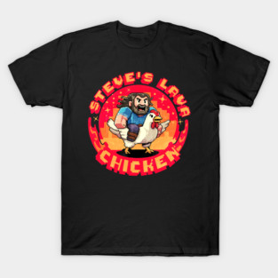 Lava Chicken Miners Meme Steve Pixel T-Shirt