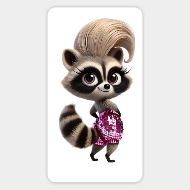 Funny Raccoon, Just a Girl Rocking Her Bubble Shorts design Magnet by Luxinda