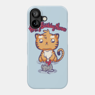 Kitty with a present Phone Case