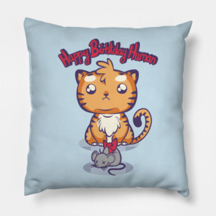 Kitty with a present Pillow