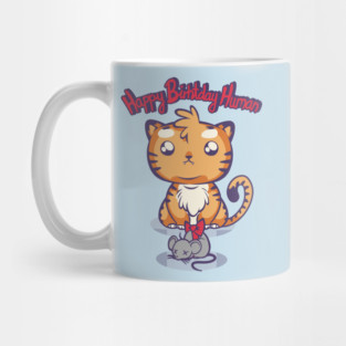 Kitty with a present Mug
