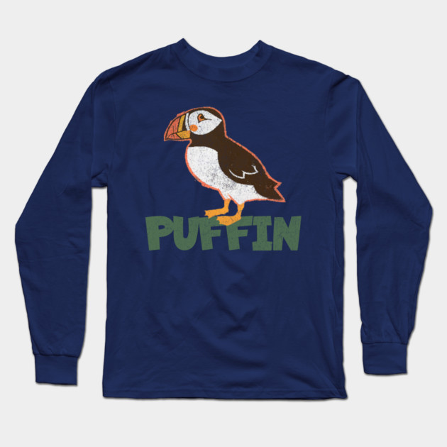 Bold Atlantic Puffin Seabird Long Sleeve T-Shirt by DonWillisJrArt