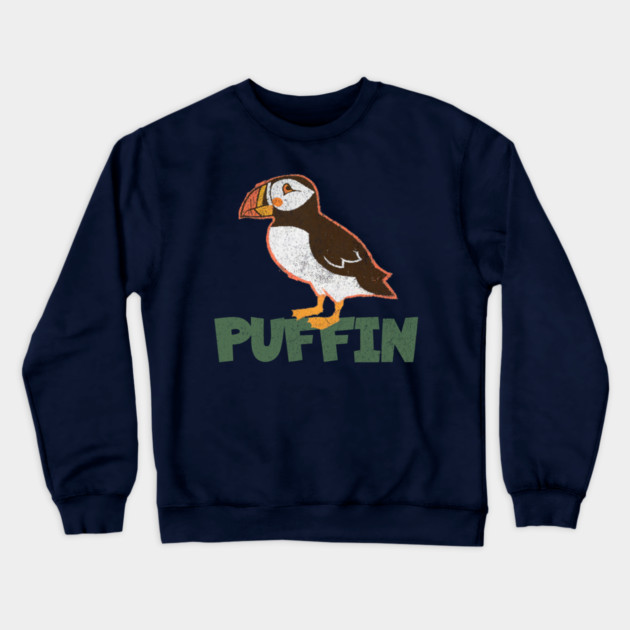 Bold Atlantic Puffin Seabird Crewneck Sweatshirt by DonWillisJrArt