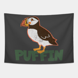 Bold Atlantic Puffin Seabird Tapestry