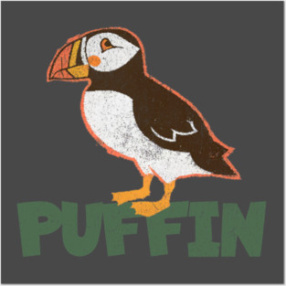 Bold Atlantic Puffin Seabird Posters and Art