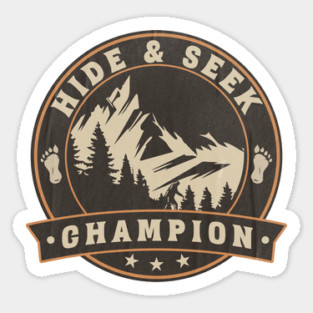 Retro Bigfoot Hide and Seek Champion Funny Bigfoot Sasquatch Sticker