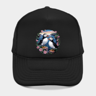 Atlantic Puffins at Sunset Hat
