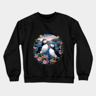 Atlantic Puffins at Sunset Crewneck Sweatshirt