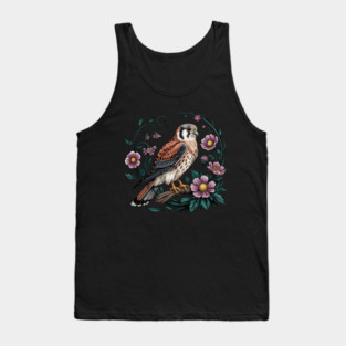American kestrel Surrounded by Purple Wildflowers Tank Top