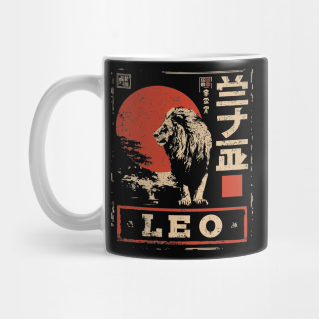 Leo Zodiac Poster – Japanese Minimalist Lion Power Print by TuncGK