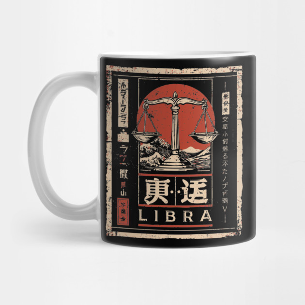 Libra Zodiac Poster – Balanced Aesthetic in Japanese Zen Style by TuncGK